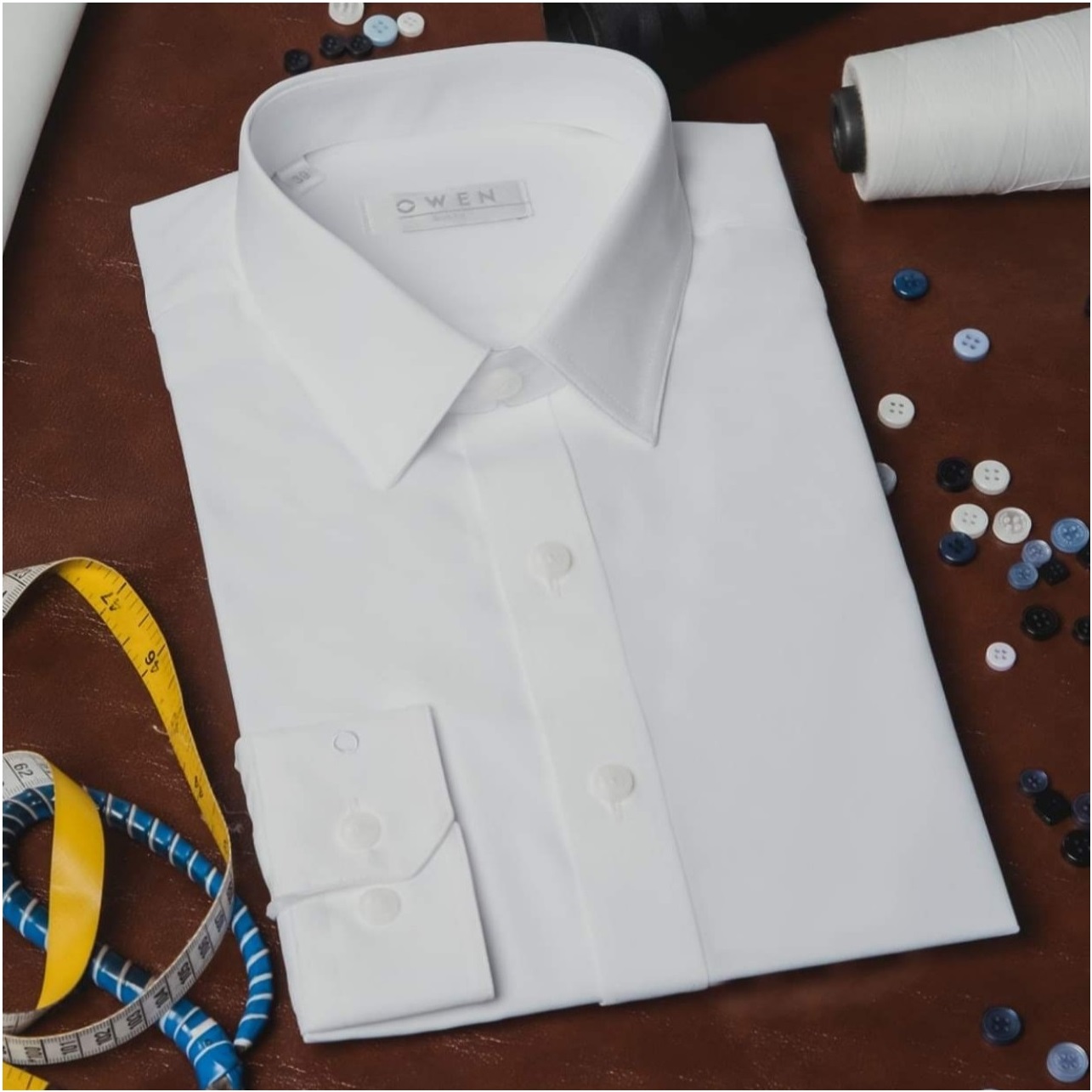 Áo Sơ Mi Nam Tay Dài Owen AR23385D Màu Trắng Kẻ Caro Navy Dáng Regular Fit Không túi Chất Liệu Sợi Tre OwenShop #47 Áo Sơ Mi Nam Tay Dài Owen AR23385D Màu Trắng Kẻ Caro Navy Dáng Regular Fit Không túi Chất Liệu Sợi Tre OwenShop